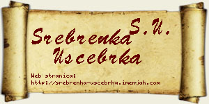 Srebrenka Ušćebrka vizit kartica